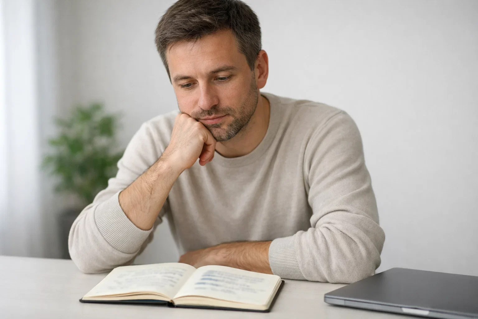 Persona pensierosa che analizza dati di scommesse su un blocco note