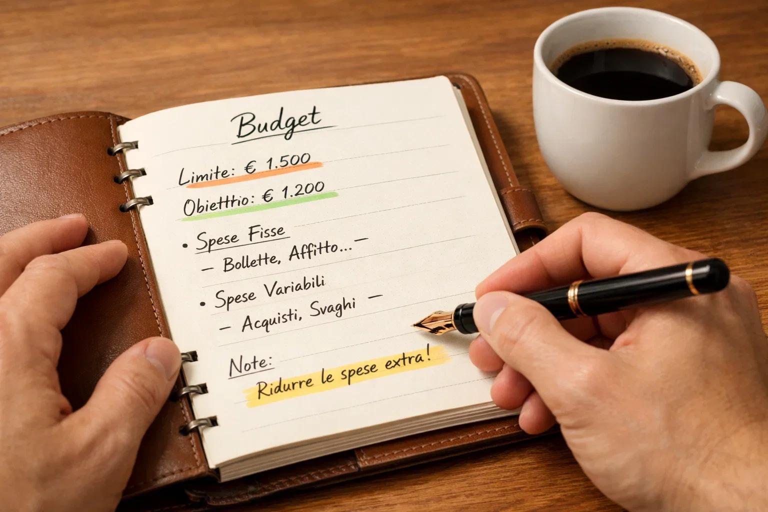 Persona pianifica il budget dedicato alle scommesse su un blocco note