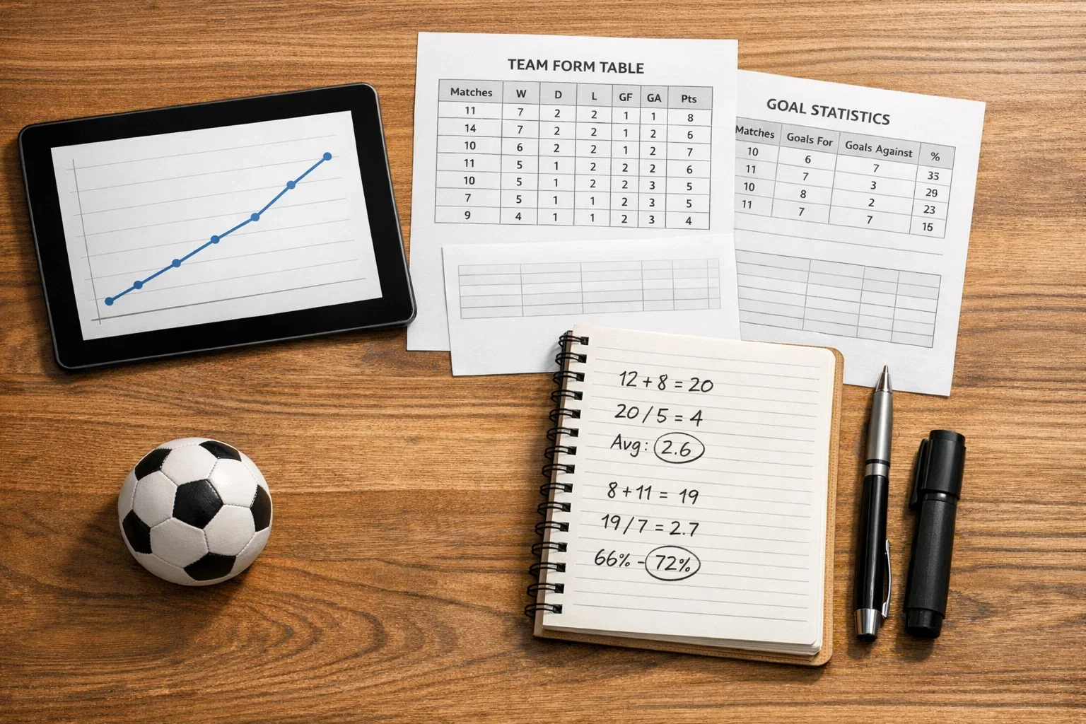 Grafico semplice con statistiche sui gol delle squadre di calcio